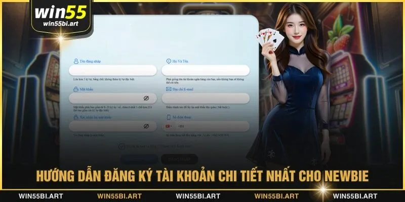 Hướng dẫn đăng ký tài khoản chi tiết nhất cho Win55